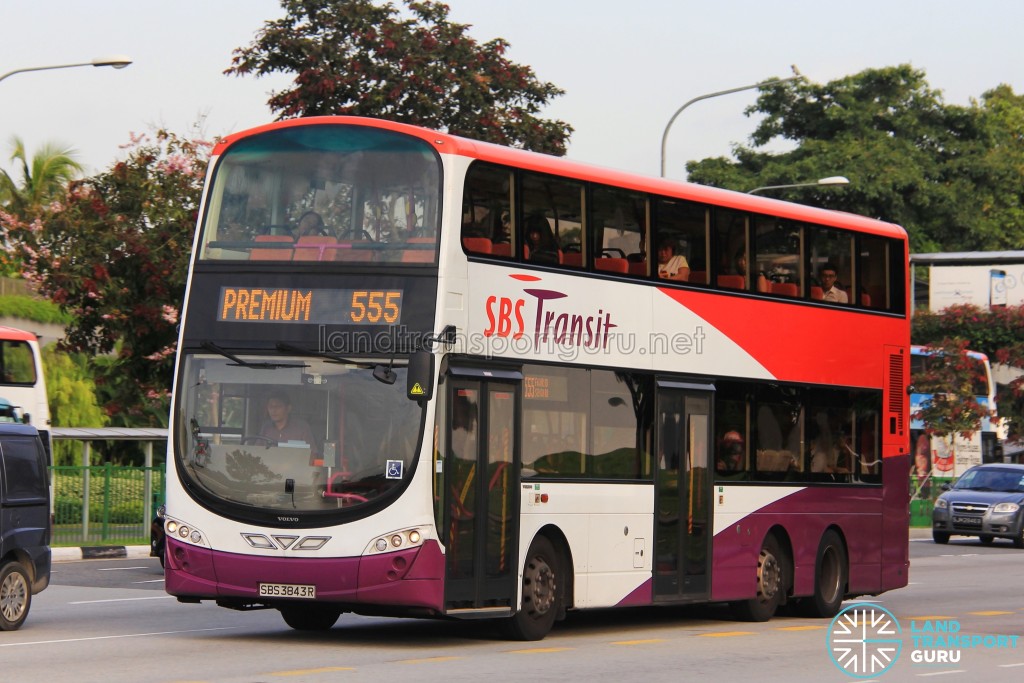 SBS Transit Volvo B9TL Wright (SBS3843R) - Premium 555