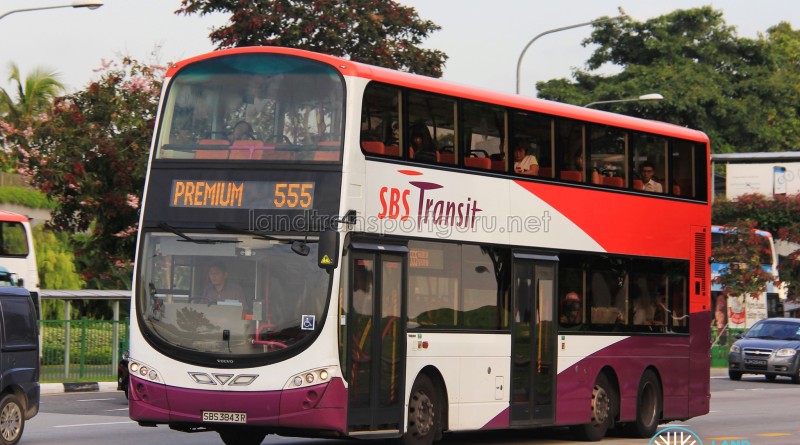 SBS Transit Volvo B9TL Wright (SBS3843R) - Premium 555