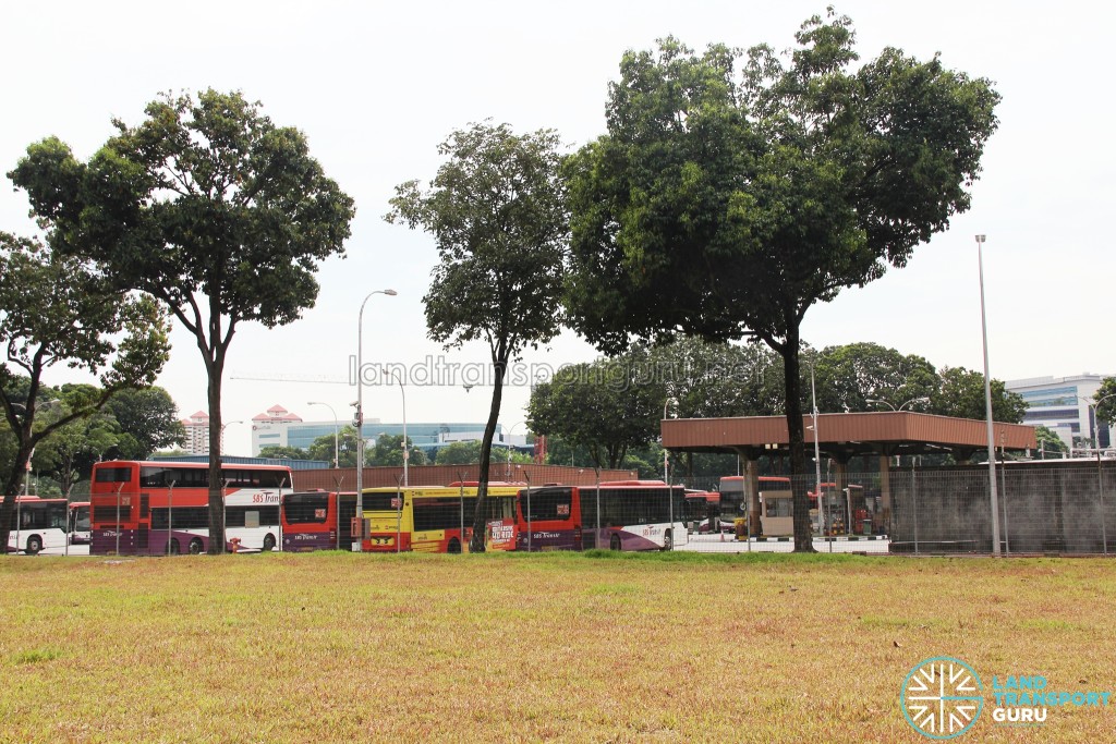 Side view of Ayer Rajah Bus Park from One-North Avenue