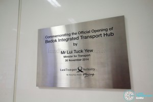 Bedok Bus Interchange - Opening plaque