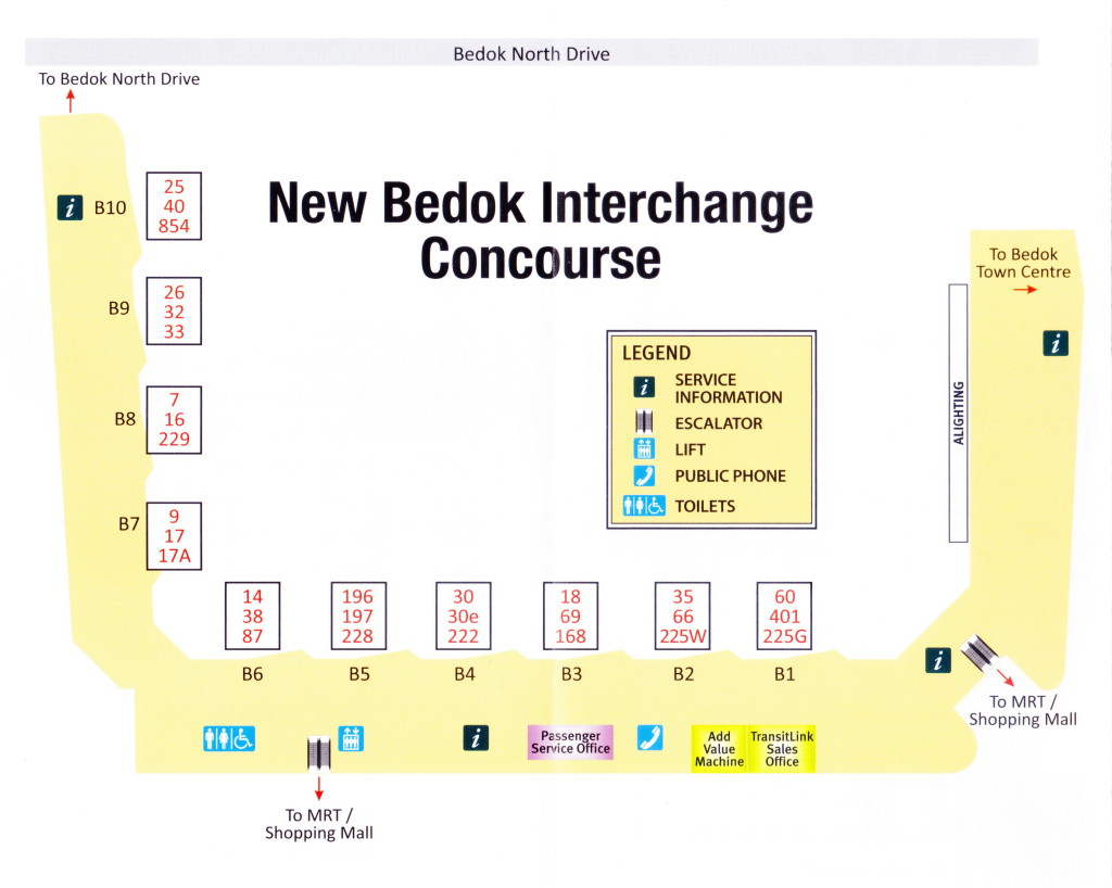 Layout of Bedok Bus Interchange