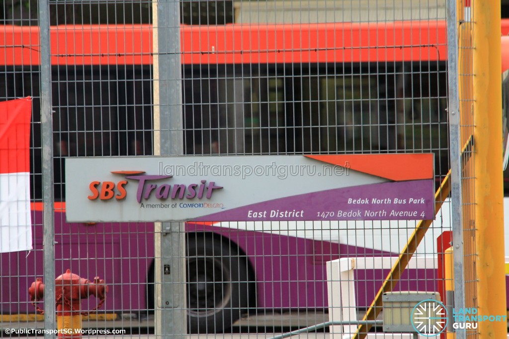 Bedok North Depot - Entrance Signage