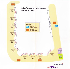 Layout of Bedok Temporary Bus Interchange