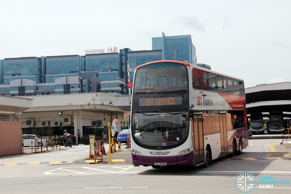 SBS7658H exiting from Bukit Batok Bus Depot