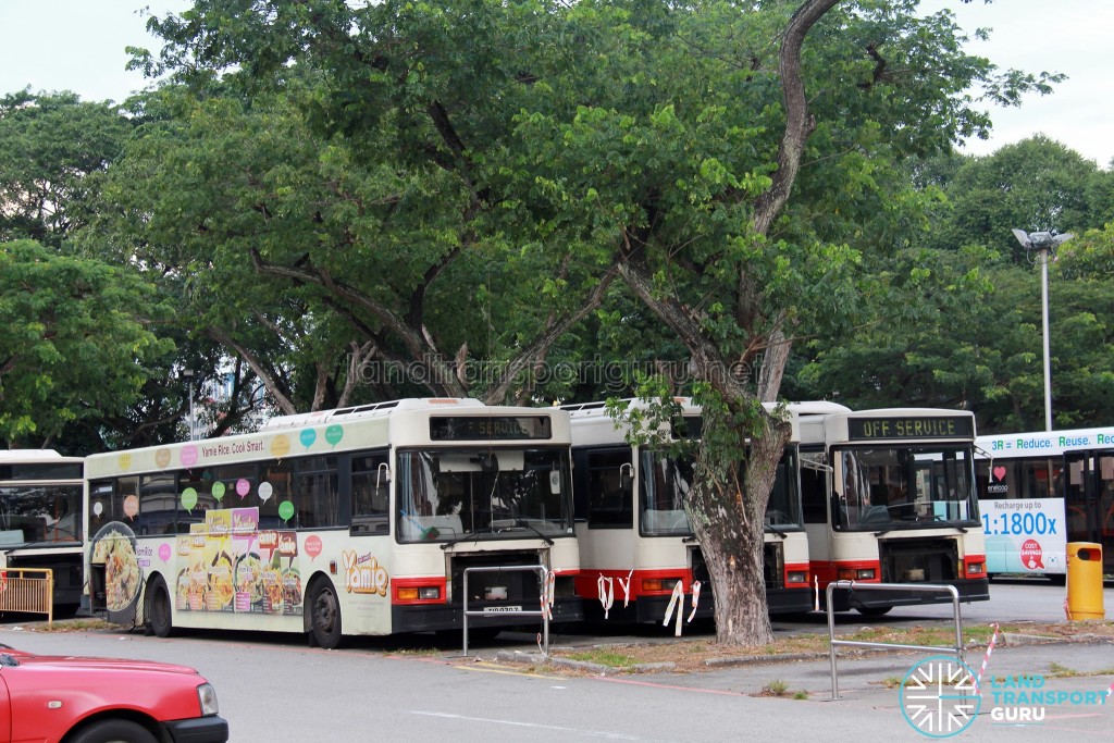 Geylang Lorong 1 Bus Park used for parking of retired Dennis Lance buses