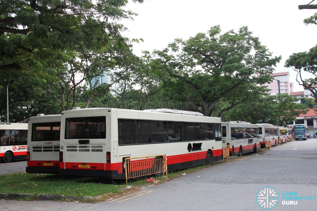 Geylang Lorong 1 Bus Park used for parking of retired Dennis Lance buses