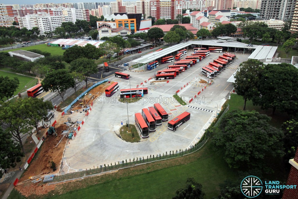 Hougang Central Bus Interchange - Aerial view of opened Extension