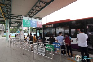 Hougang Central Bus Interchange - Passengers boarding bus at Berth B5