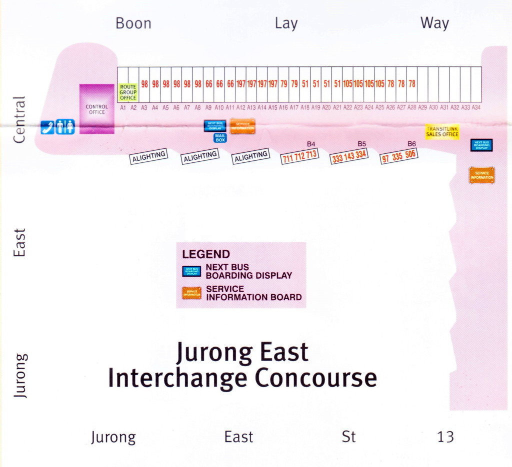 Layout of Jurong East Bus Interchange