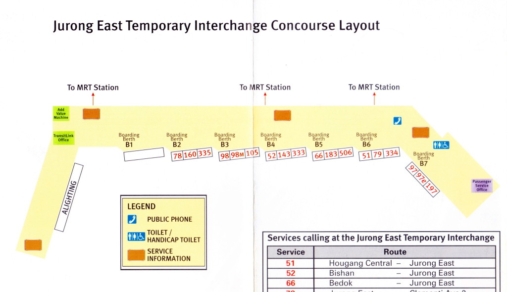 Layout of Jurong East Temporary Bus Interchange