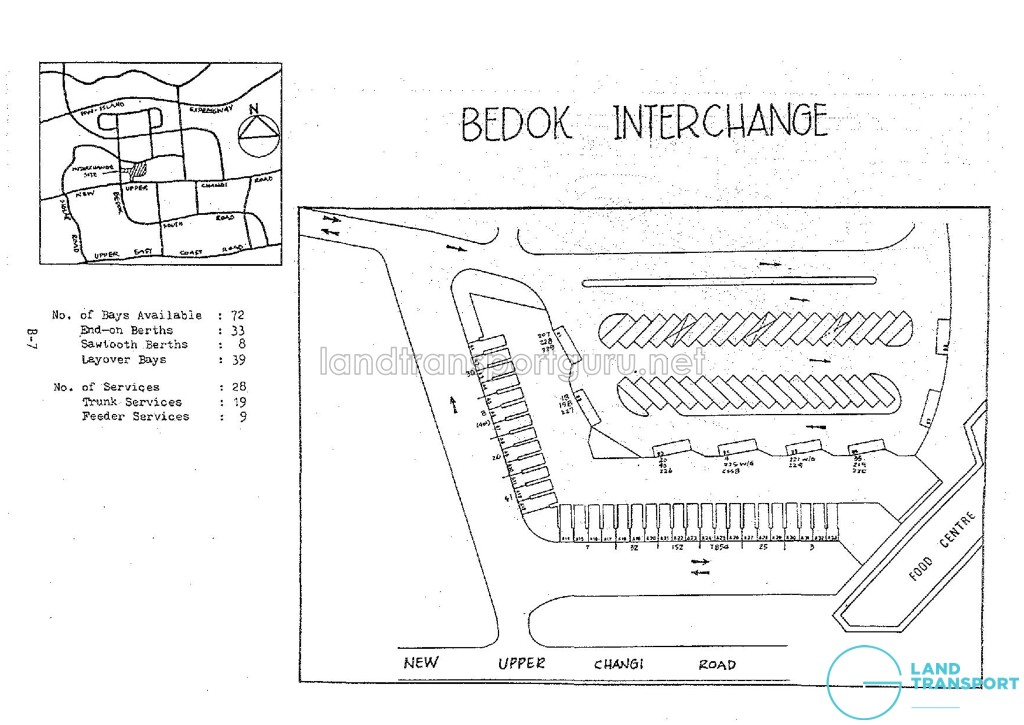 Layout of Old Bedok Bus Interchange