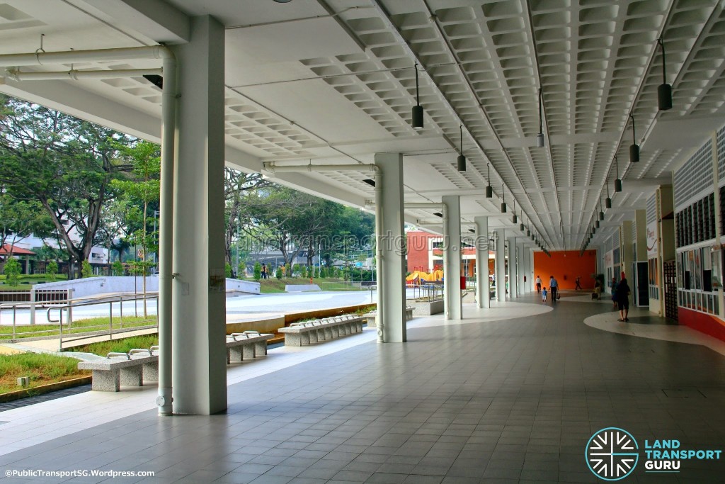 Old Serangoon Bus Interchange in 2014, converted into a Community Hub. The interchange concourse has been converted into facility rooms and multi-use spaces..