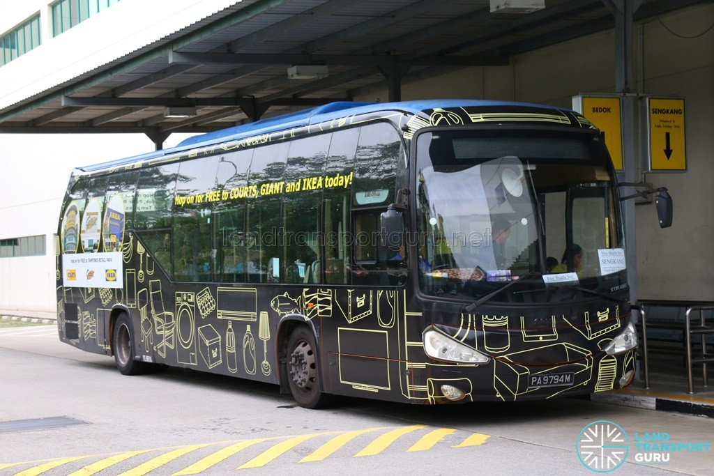 ComfortDelGro Bus Scania K230UB (PA9794M) - Tampines Retail Park Shuttle, Sengkang Route