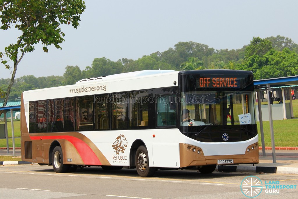 Republic Express - Sunlong SLK6121UF14H Hybrid (PC2677D) - Parkway Parade to Pasir Ris Shuttle