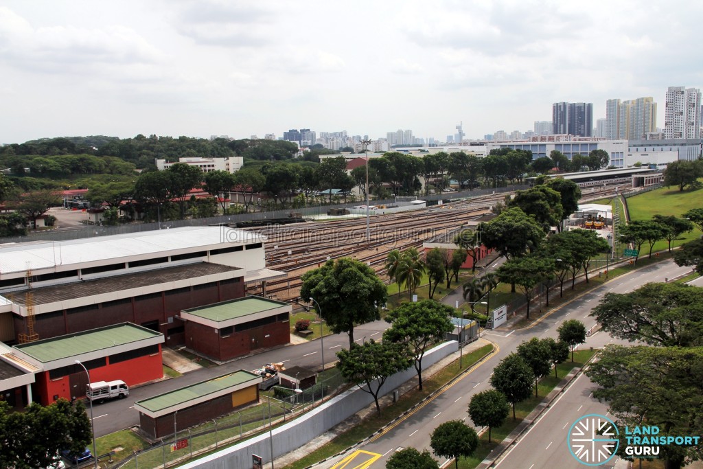Partial aerial view of SMRT Ulu Pandan MRT Depot