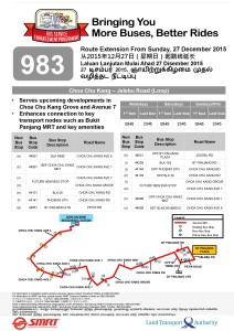 Service 983: Route Extension to Bukit Panjang in December 2015