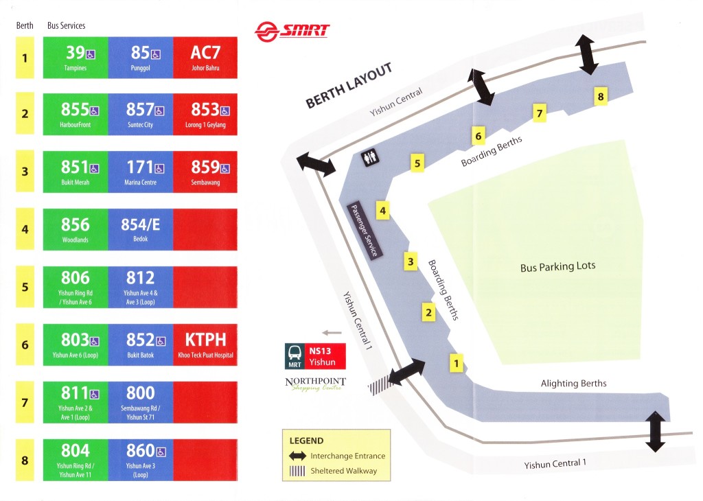 Layout of Yishun Temporary Bus Interchange