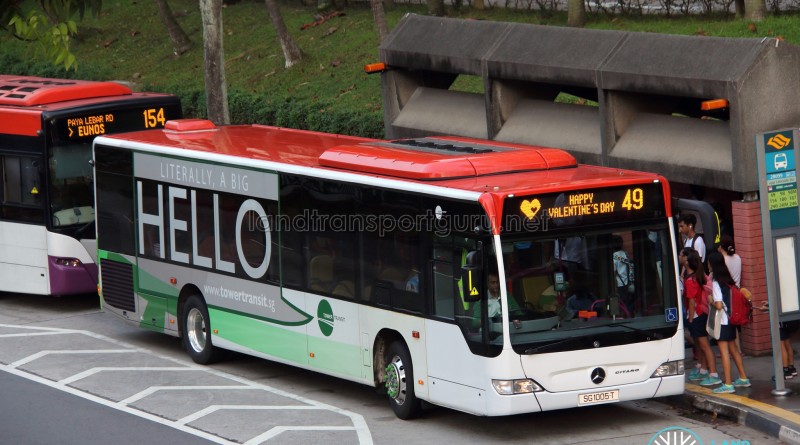 Tower Transit Mercedes-Benz Citaro (SG1005T) - Service 49, with Valentine's Day EDS scroll