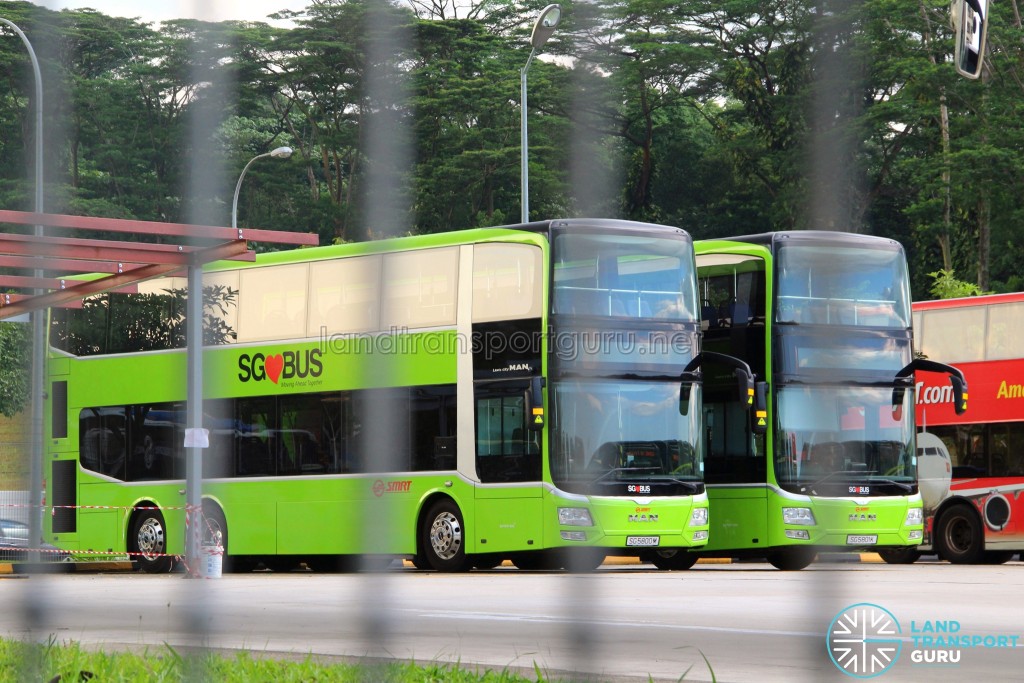 Facelifted MAN A95s at Woodlands Bus Park