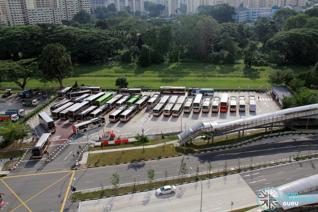 Bukit Panjang Temporary Bus Park - Overhead view