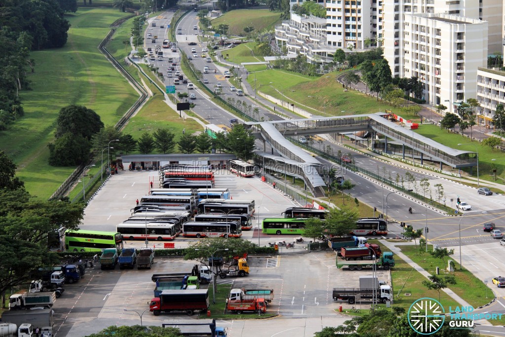 Bukit Panjang Temporary Bus Park - Overhead view looking North