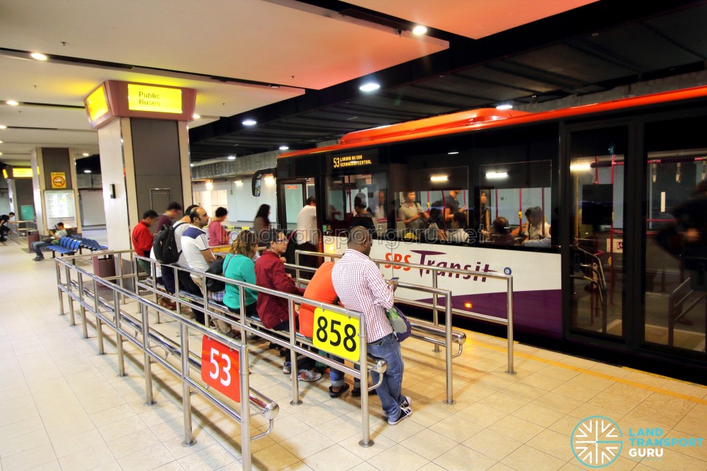 Changi Airport Terminal 1 Basement - Commuters boarding Service 53