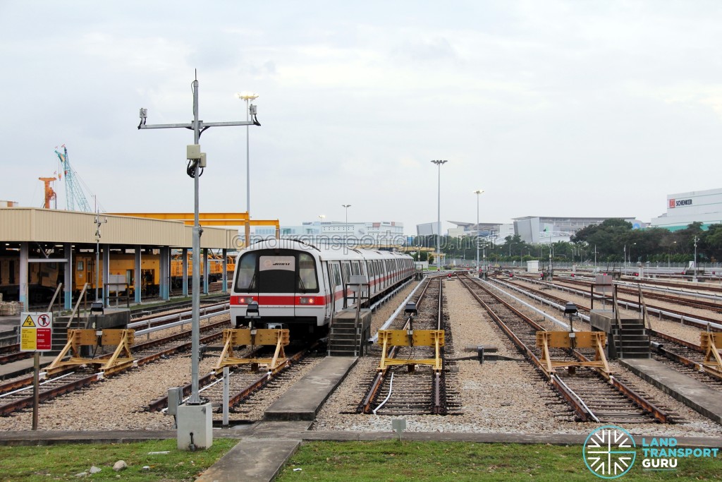 Changi Train Depot - Open-air stabling area