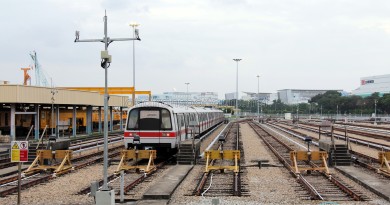 Changi Train Depot - Open-air stabling area