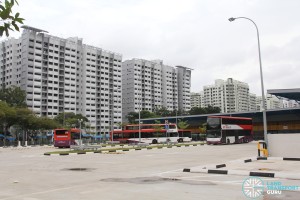 Compassvale Bus Interchange - Bus Park with Training Buses