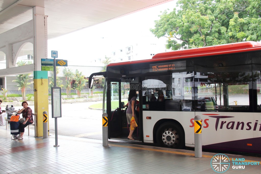 Defunct Hougang South Bus Interchange - Bus boarding