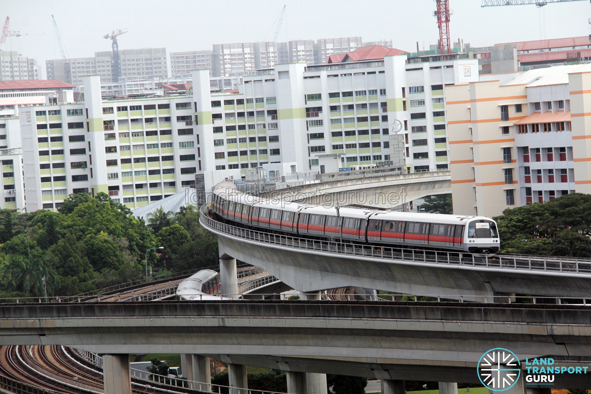 SMRT C751B train exiting Jurong East Platform A
