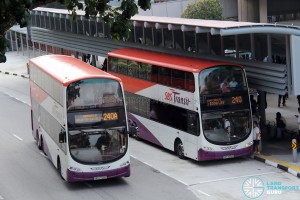 SBS Transit Short Trip Service 240A and its parent Service 240 outside Lakeside MRT Station