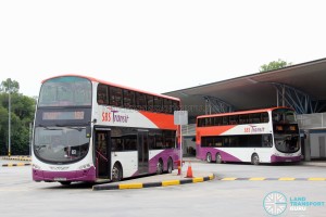 Tuas Bus Terminal - Parked buses