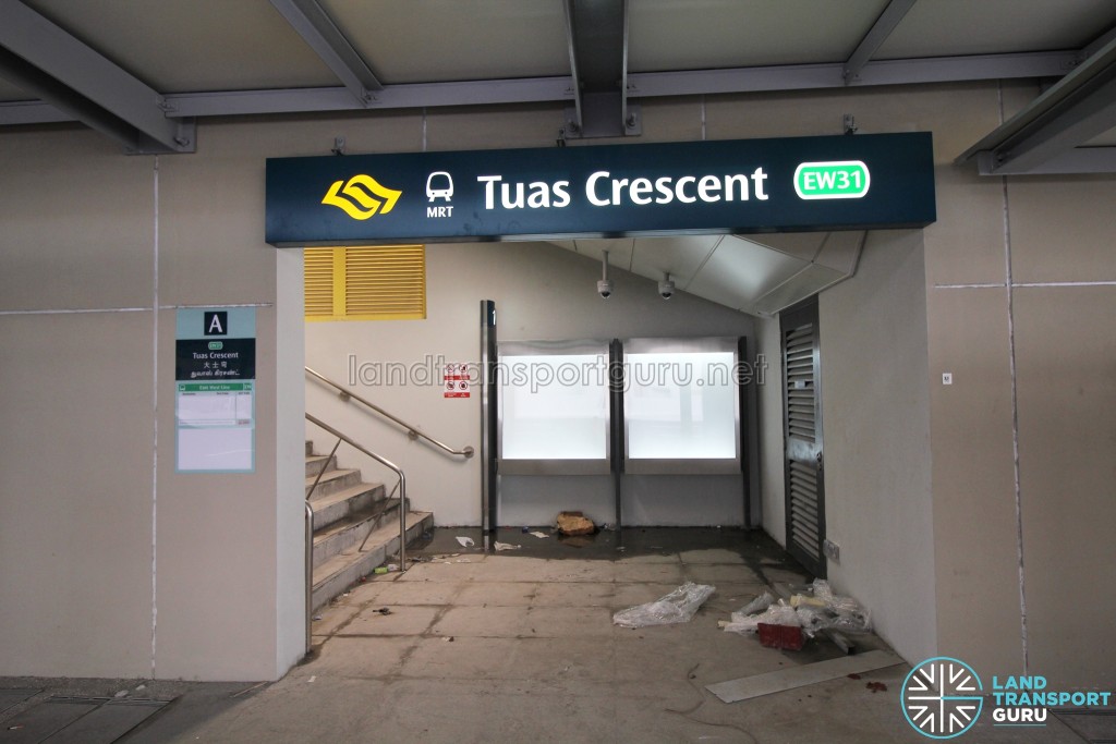 Tuas Crescent MRT Station - Exit A (Stairs access)
