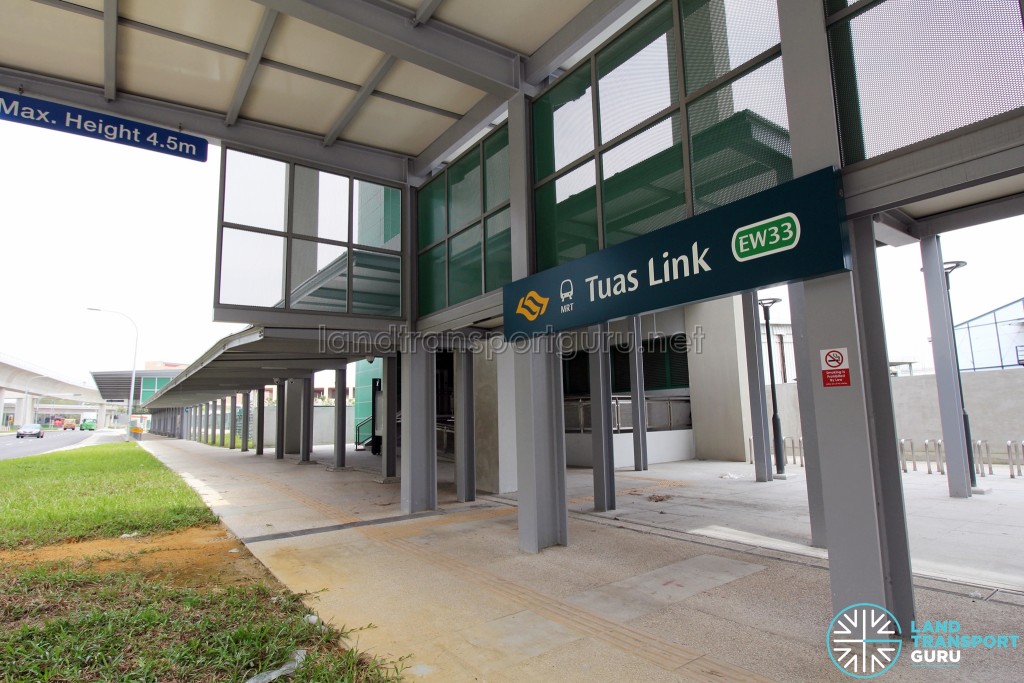 Tuas Link MRT Station - Linkway to bus stop & Lift Access (Tuas West Drive southbound)