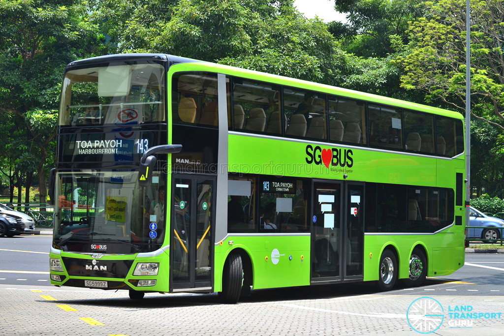 LTA's MAN Lion's City DD L Concept Bus (SG5999Z), operating on Tower Transit Service 143