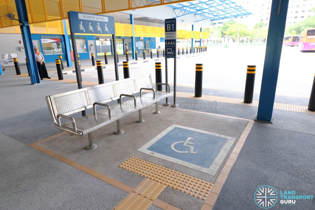 Compassvale Bus Interchange - Priority seats and PIW waiting area