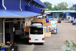Gemilang Coachworks - MAN NL323F buses for SMRT undergoing fitting works