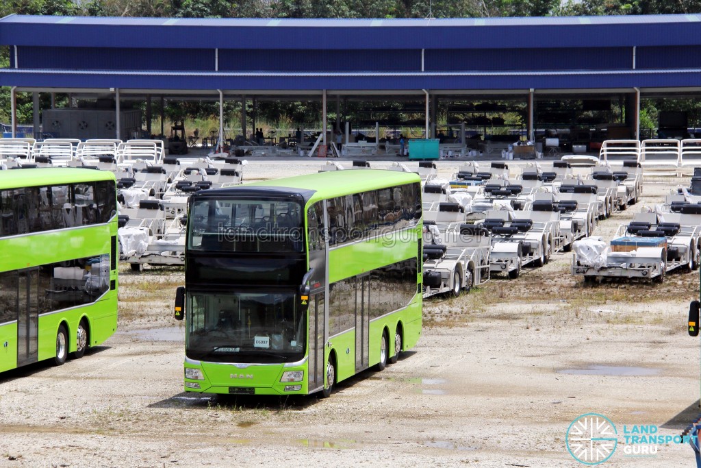 Gemilang Coachworks - MAN A95 Facelift (SG5817R) with unassembled MAN A95 chassis in the background