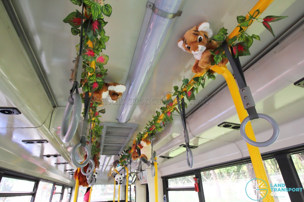 Stuffed toys and interior decorations onboard the Mandai Express
