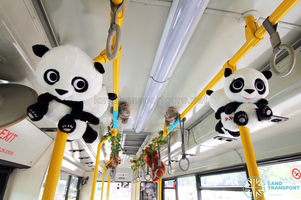 Stuffed toys and interior decorations onboard the Mandai Express