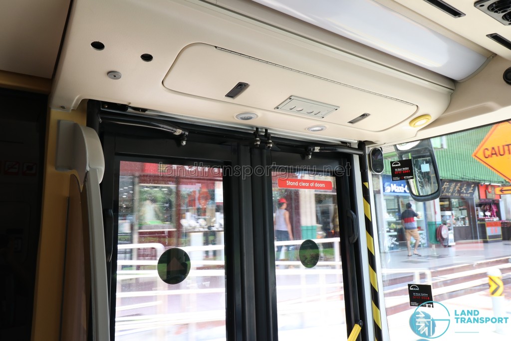 MAN Lion's City DD L Concept Bus (SG5999Z) - Front door mechanism, with Mobileye Shield+ Display Unit near left mirror