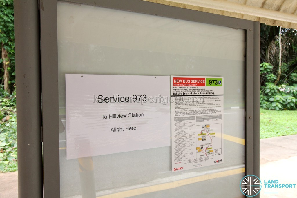 For Bukit Panjang Commuters: Alight at Bus Stop 43899- Bef Dairy Farm Cres, Dairy Farm Rd for Hillview MRT Station