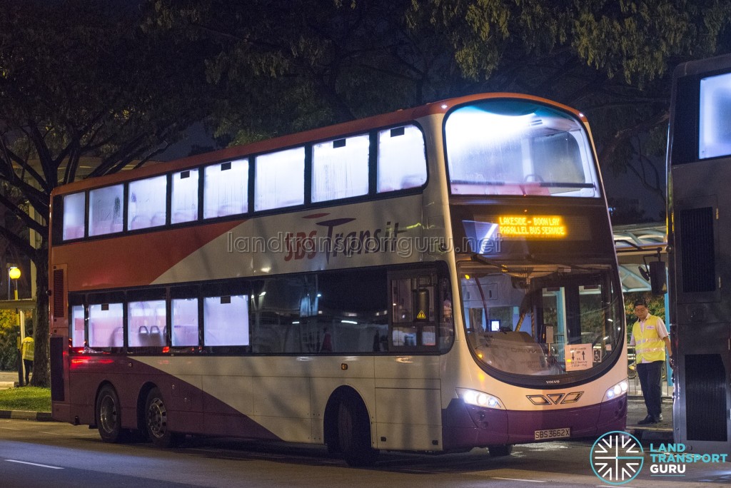 SBS Transit Volvo B9TL Wright (SBS3662X): Lakeside – Boon Lay Parallel Bus Service (April 2017)