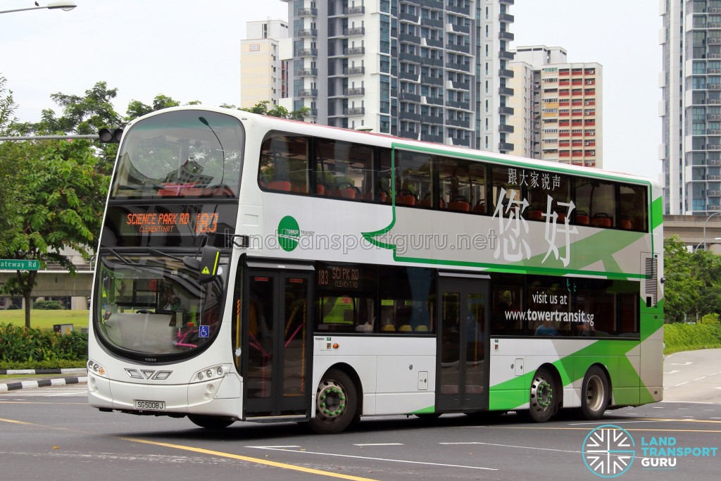 Tower Transit Volvo B9TL Wright (SG5008J) - Service 183, featuring Tower Transit recruitment advertising wrap