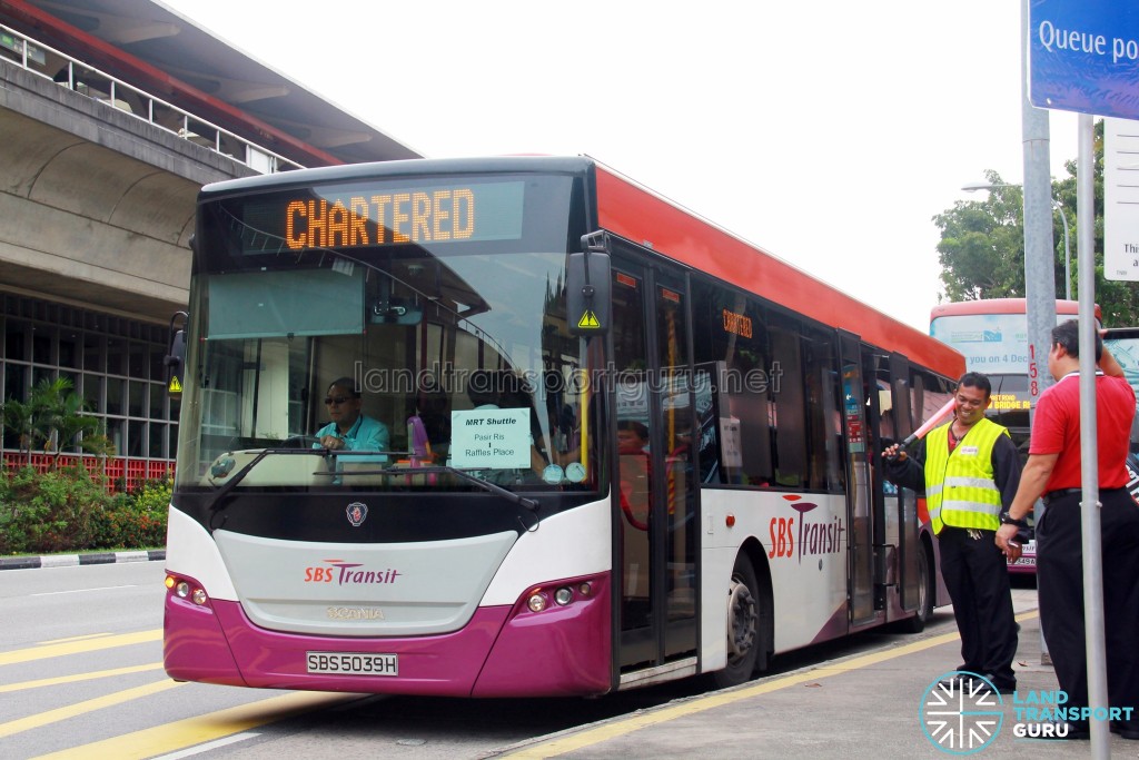 SBS Transit Scania K230UB (SBS5039H) - East West Line MRT Shuttle (Pasir Ris - Raffles Place)