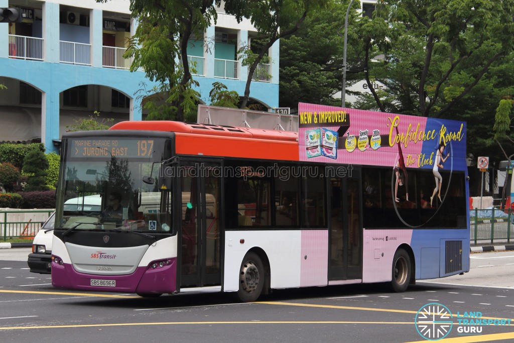 SBS Transit Scania K230UB (SBS8696R) - Service 197, with 2D advertising