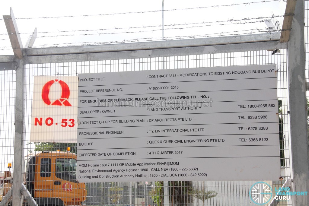 Hougang Bus Depot Expansion - Construction Details