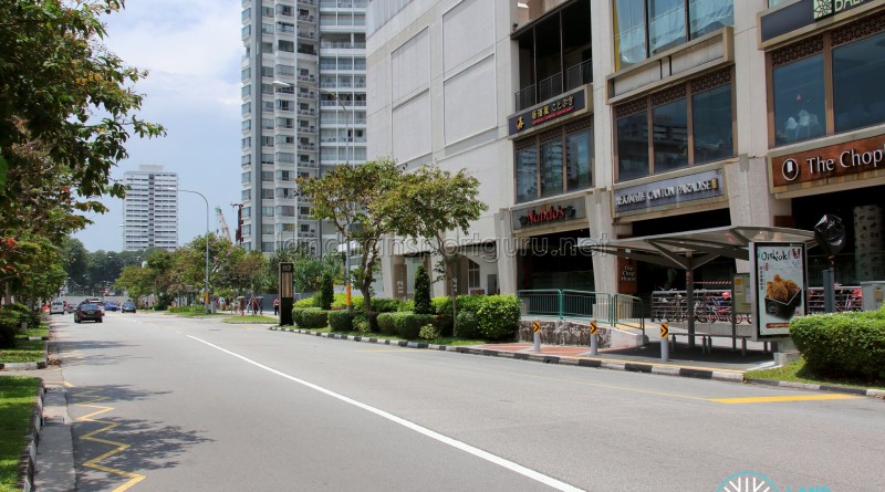 Closed section of Joo Chiat Road in the background