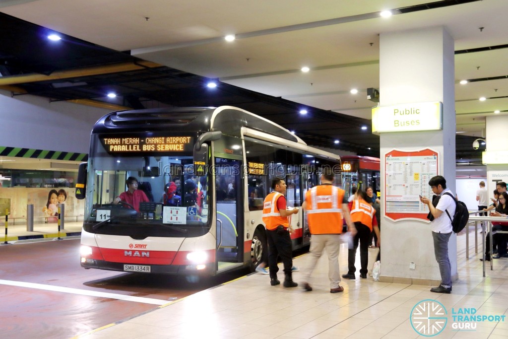 Tanah Merah – Changi Airport Parallel Bus Service: Changi Airport T3 Boarding Stop